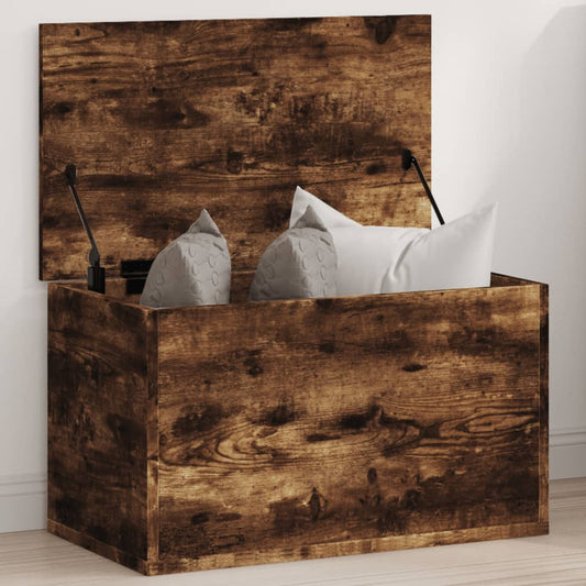 Opbergbox 60x35x35 cm bewerkt hout gerookt eikenkleurig is nu te koop bij PeponiXL, paradijselijk wonen!