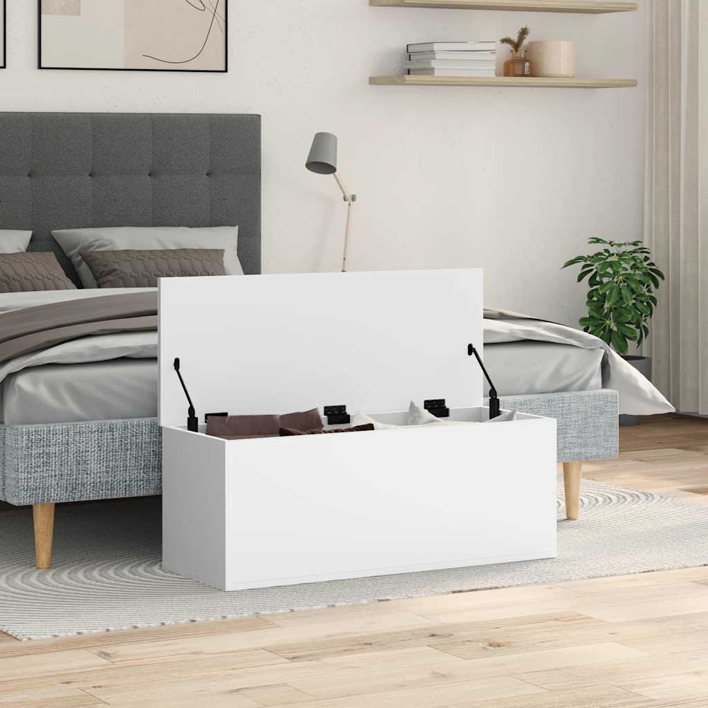 Opbergbox 90x35x35 cm bewerkt hout wit is nu te koop bij PeponiXL, paradijselijk wonen!