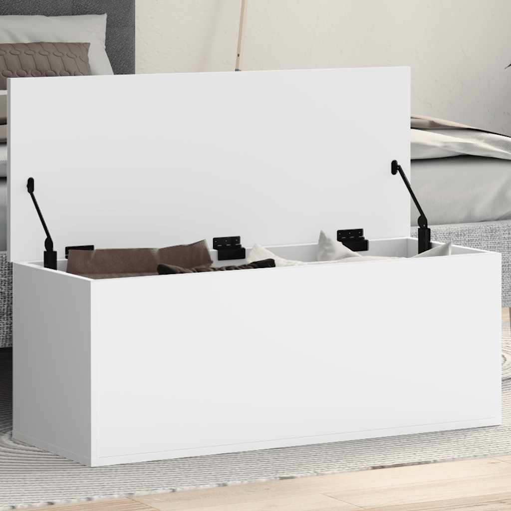 Opbergbox 90x35x35 cm bewerkt hout wit is nu te koop bij PeponiXL, paradijselijk wonen!