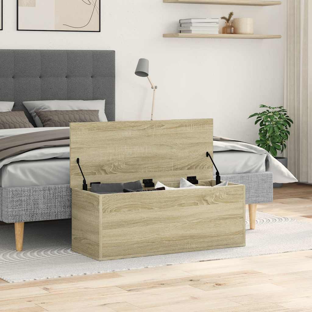Opbergbox 90x35x35 cm bewerkt hout sonoma eikenkleurig is nu te koop bij PeponiXL, paradijselijk wonen!