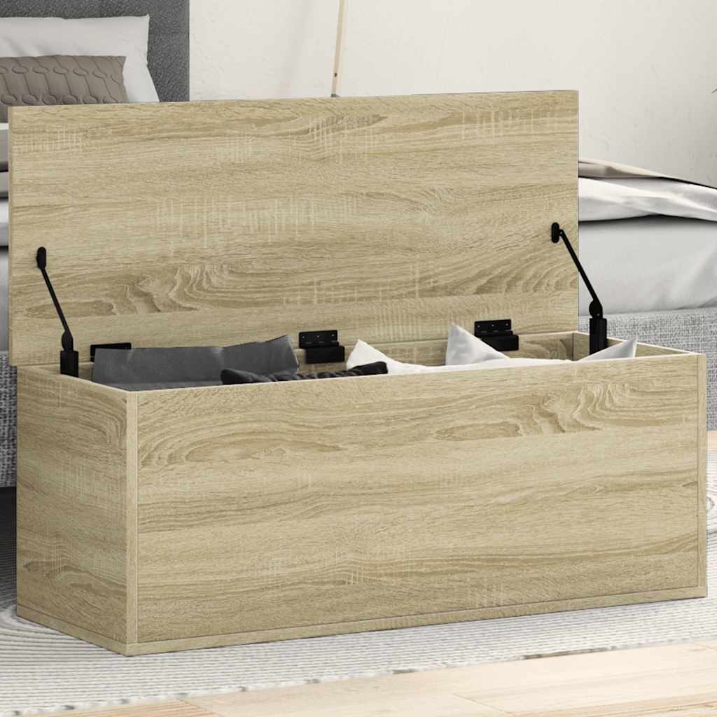 Opbergbox 90x35x35 cm bewerkt hout sonoma eikenkleurig is nu te koop bij PeponiXL, paradijselijk wonen!