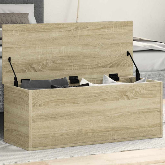 Opbergbox 90x35x35 cm bewerkt hout sonoma eikenkleurig is nu te koop bij PeponiXL, paradijselijk wonen!