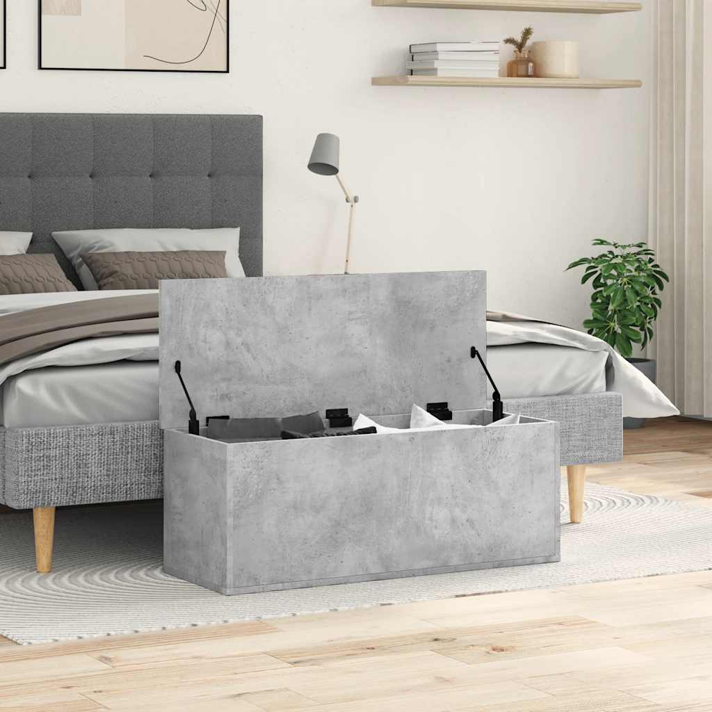 Opbergbox 90x35x35 cm bewerkt hout betongrijs is nu te koop bij PeponiXL, paradijselijk wonen!