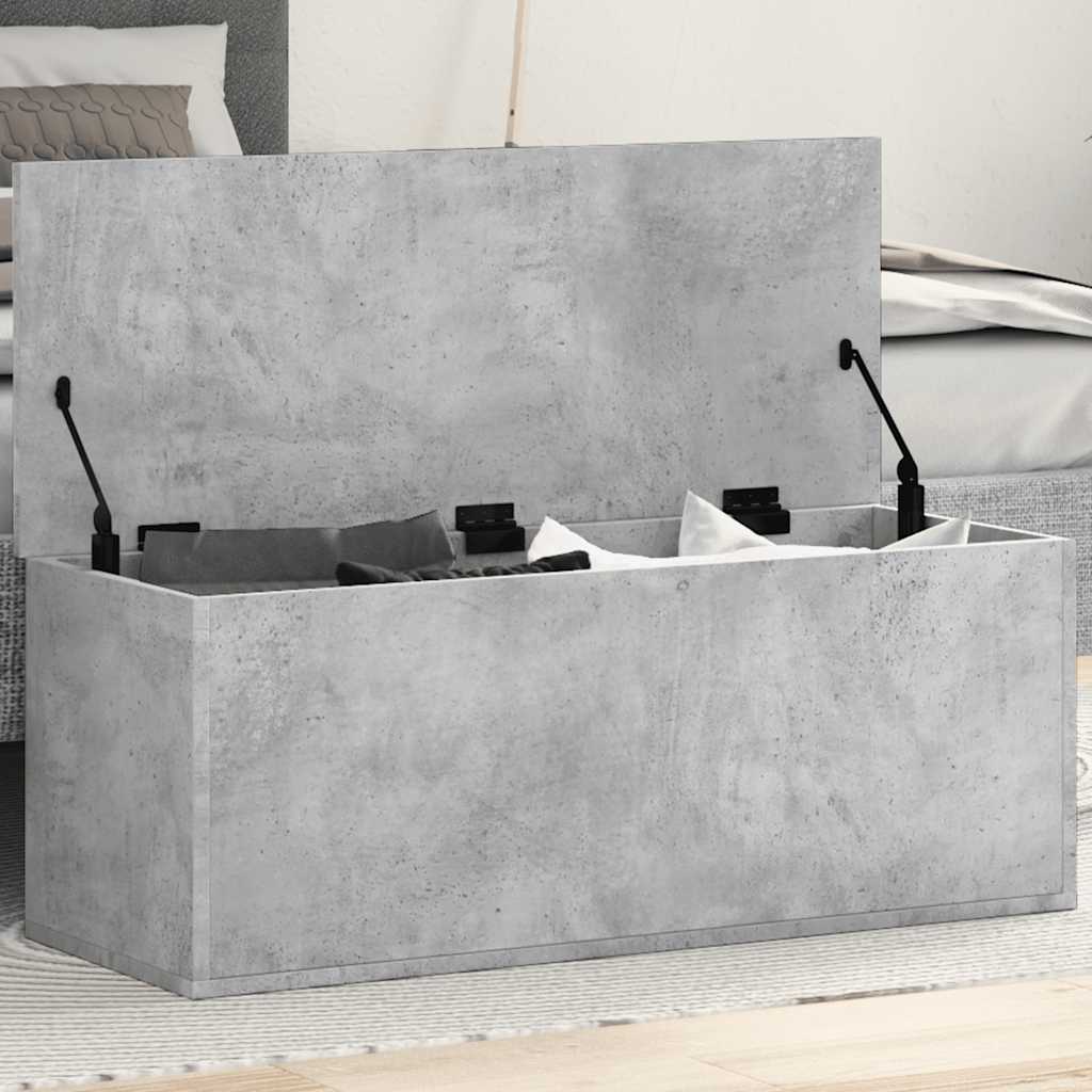 Opbergbox 90x35x35 cm bewerkt hout betongrijs is nu te koop bij PeponiXL, paradijselijk wonen!