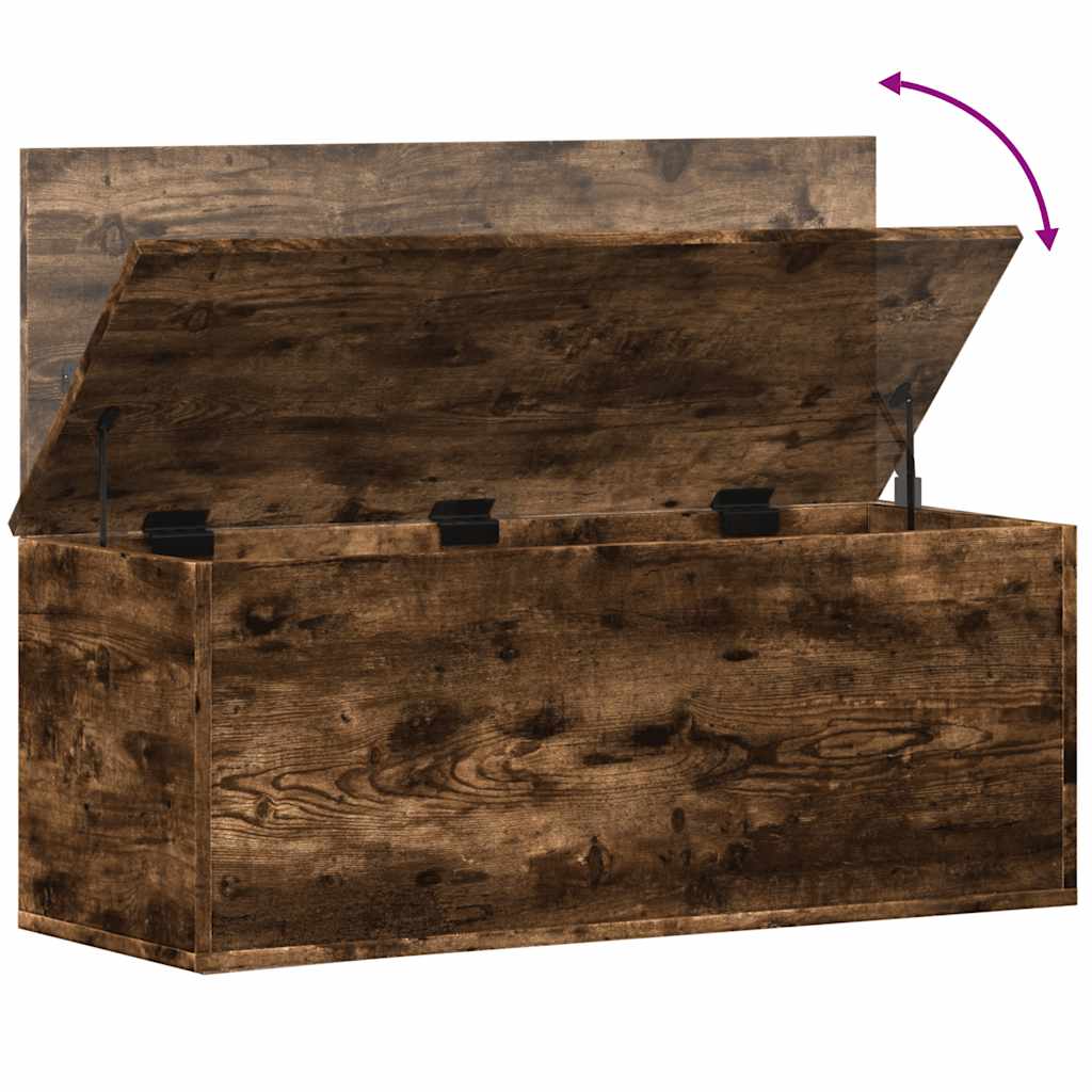 Opbergbox 90x35x35 cm bewerkt hout gerookt eikenkleurig is nu te koop bij PeponiXL, paradijselijk wonen!