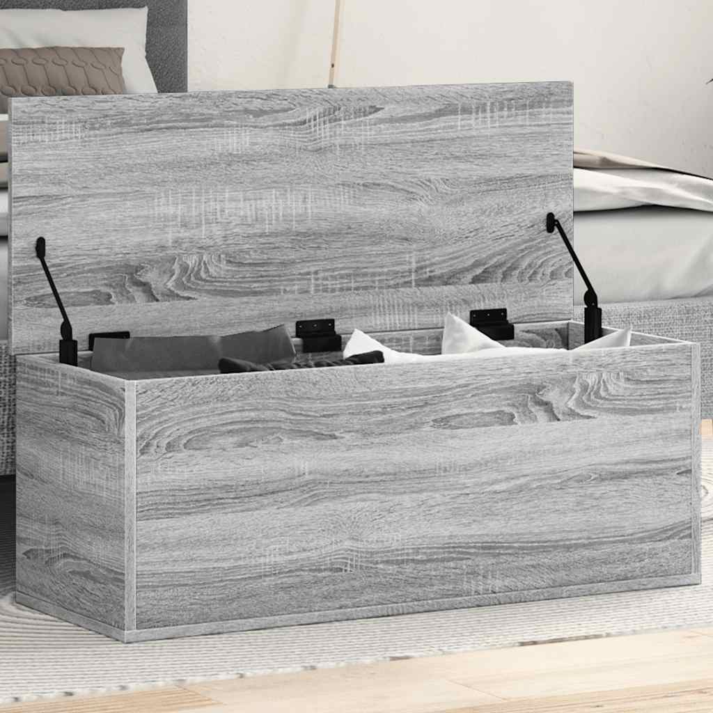 Opbergbox 90x35x35 cm bewerkt hout grijs sonoma eikenkleurig is nu te koop bij PeponiXL, paradijselijk wonen!
