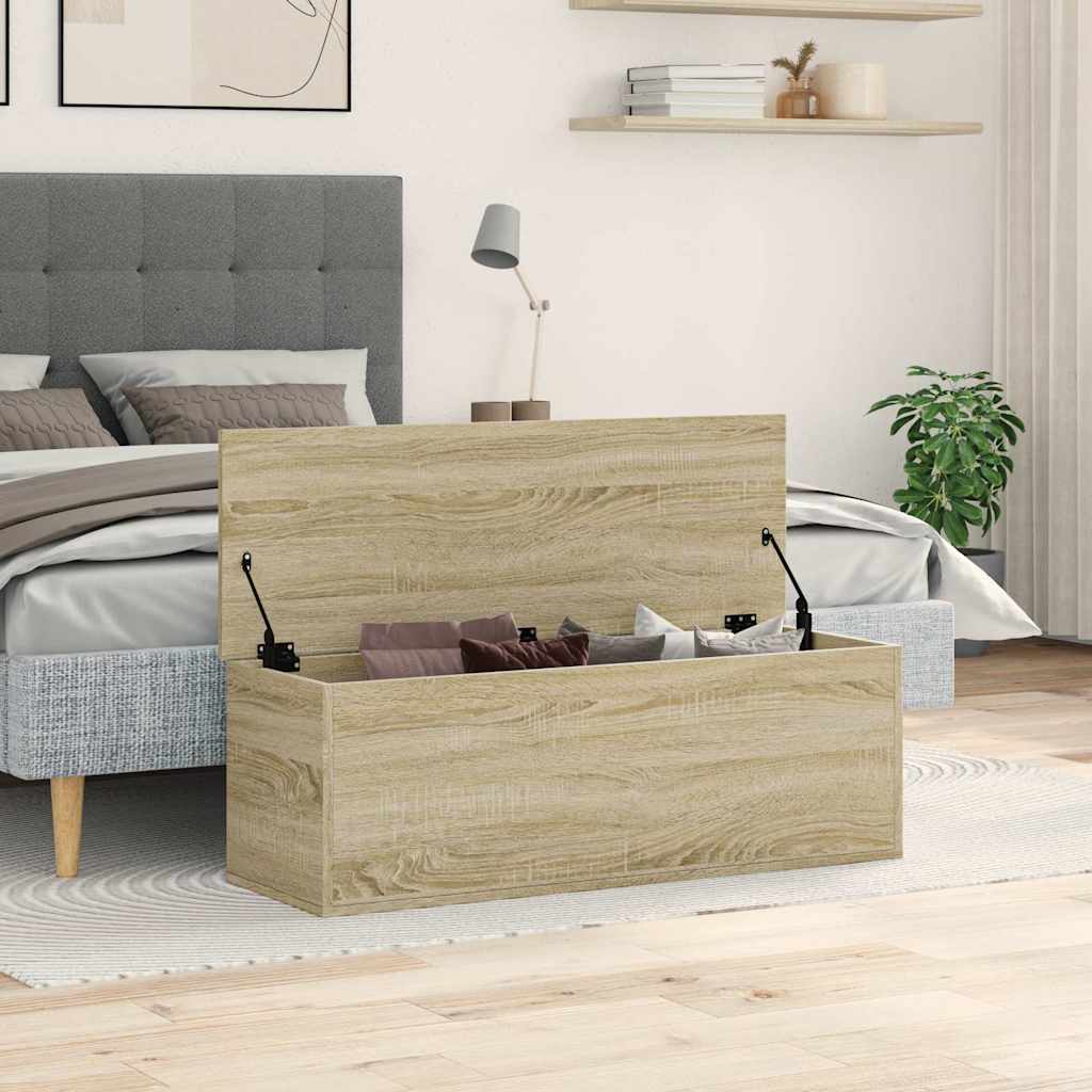 Opbergbox 102x35x35 cm bewerkt hout sonoma eikenkleurig is nu te koop bij PeponiXL, paradijselijk wonen!