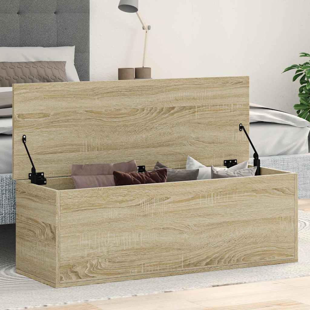 Opbergbox 102x35x35 cm bewerkt hout sonoma eikenkleurig is nu te koop bij PeponiXL, paradijselijk wonen!