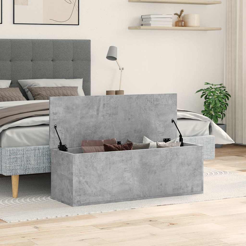 Opbergbox 102x35x35 cm bewerkt hout betongrijs is nu te koop bij PeponiXL, paradijselijk wonen!