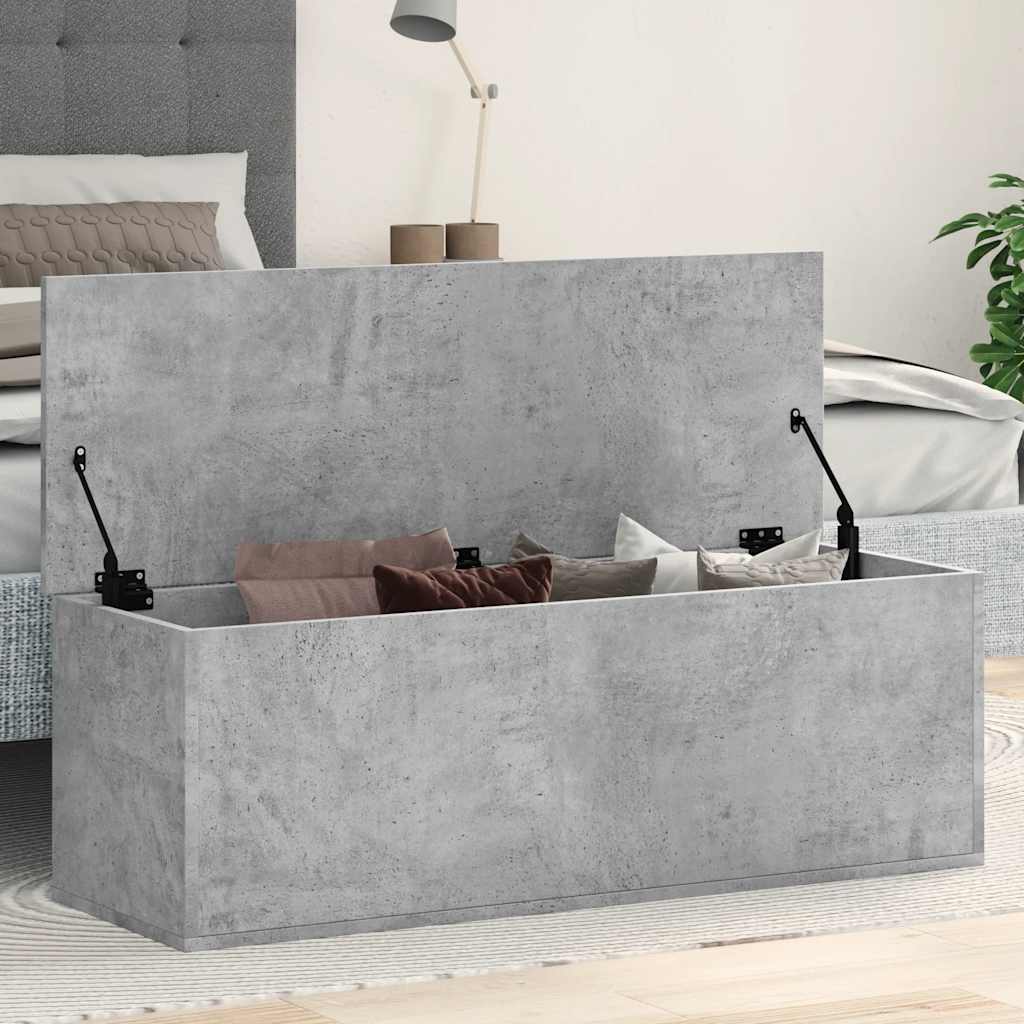 Opbergbox 102x35x35 cm bewerkt hout betongrijs is nu te koop bij PeponiXL, paradijselijk wonen!