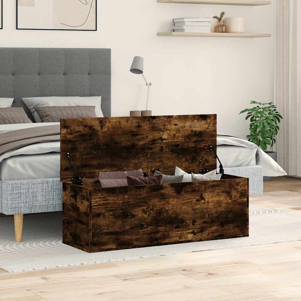 Opbergbox 102x35x35 cm bewerkt hout gerookt eikenkleurig is nu te koop bij PeponiXL, paradijselijk wonen!