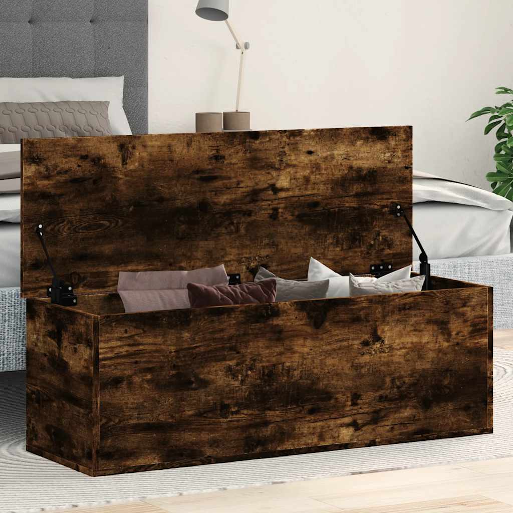 Opbergbox 102x35x35 cm bewerkt hout gerookt eikenkleurig is nu te koop bij PeponiXL, paradijselijk wonen!