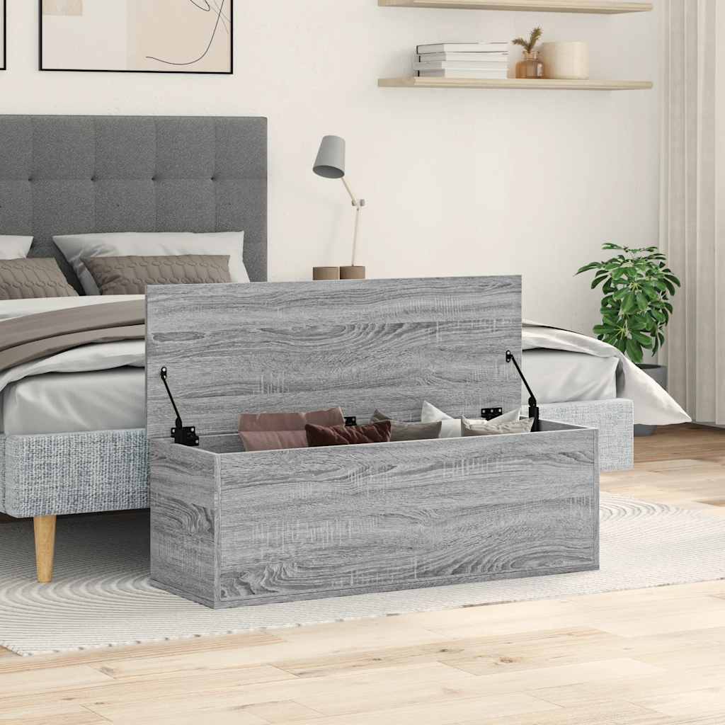 Opbergbox 102x35x35 cm bewerkt hout grijs sonoma eikenkleurig is nu te koop bij PeponiXL, paradijselijk wonen!