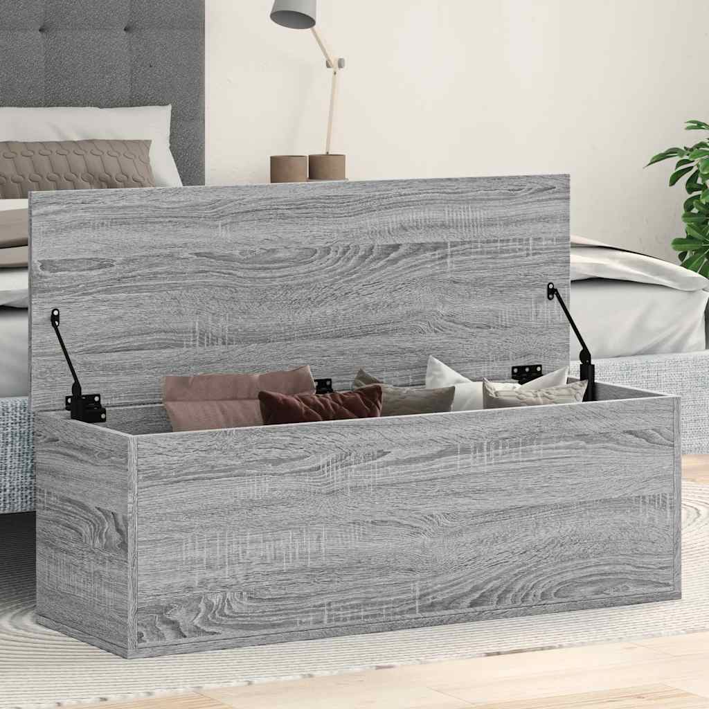 Opbergbox 102x35x35 cm bewerkt hout grijs sonoma eikenkleurig is nu te koop bij PeponiXL, paradijselijk wonen!
