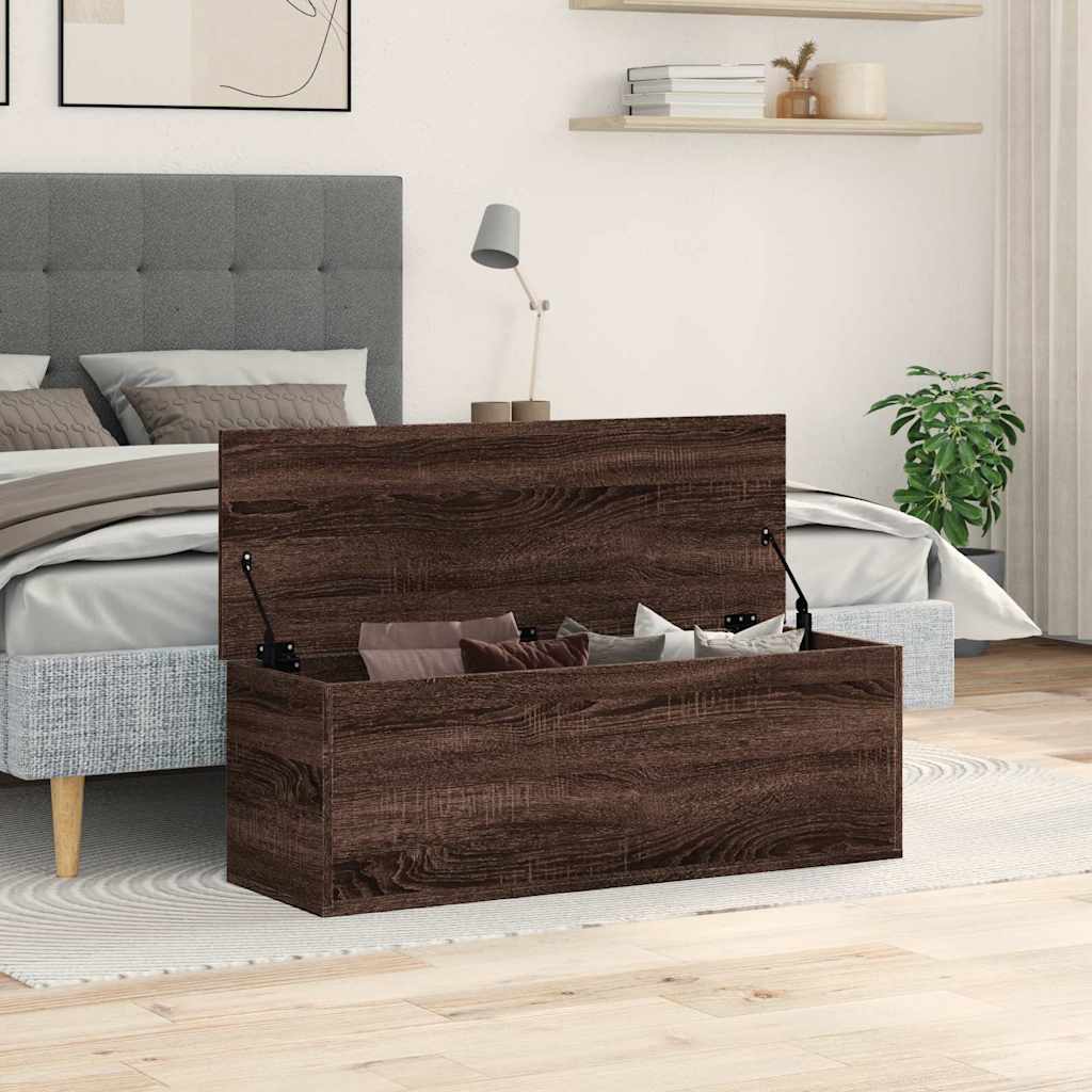 Opbergbox 102x35x35 cm bewerkt hout bruin eikenkleur is nu te koop bij PeponiXL, paradijselijk wonen!