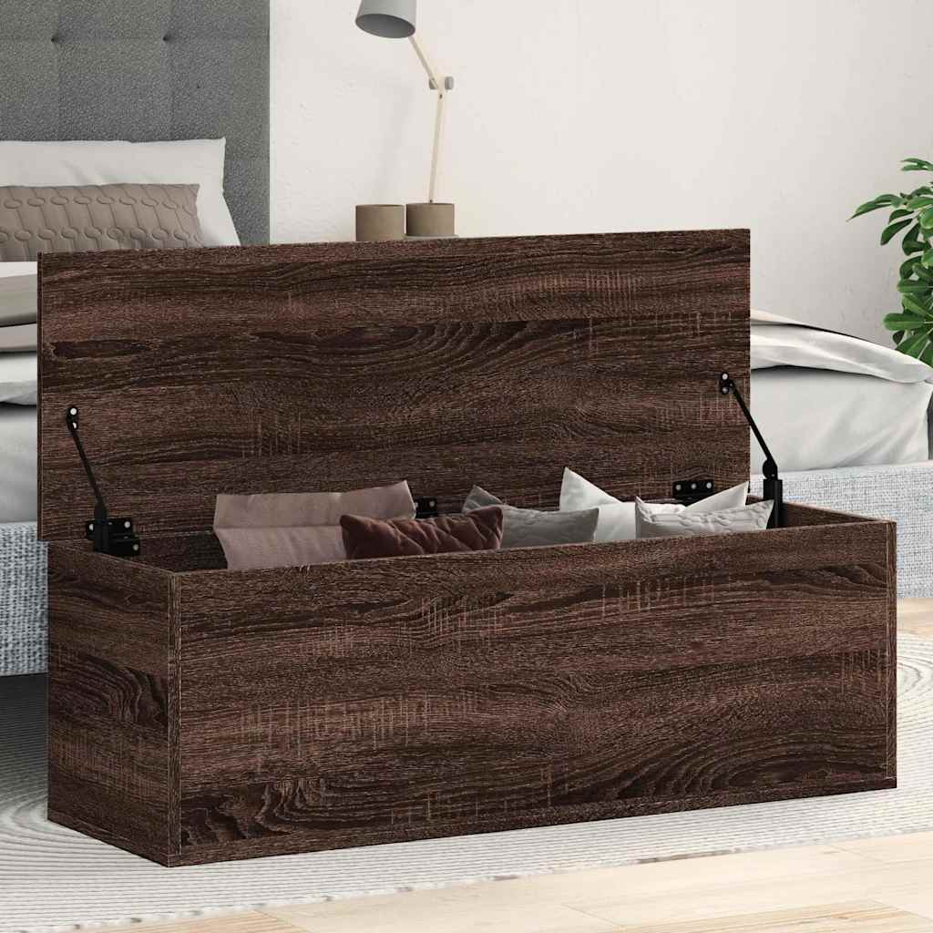 Opbergbox 102x35x35 cm bewerkt hout bruin eikenkleur is nu te koop bij PeponiXL, paradijselijk wonen!