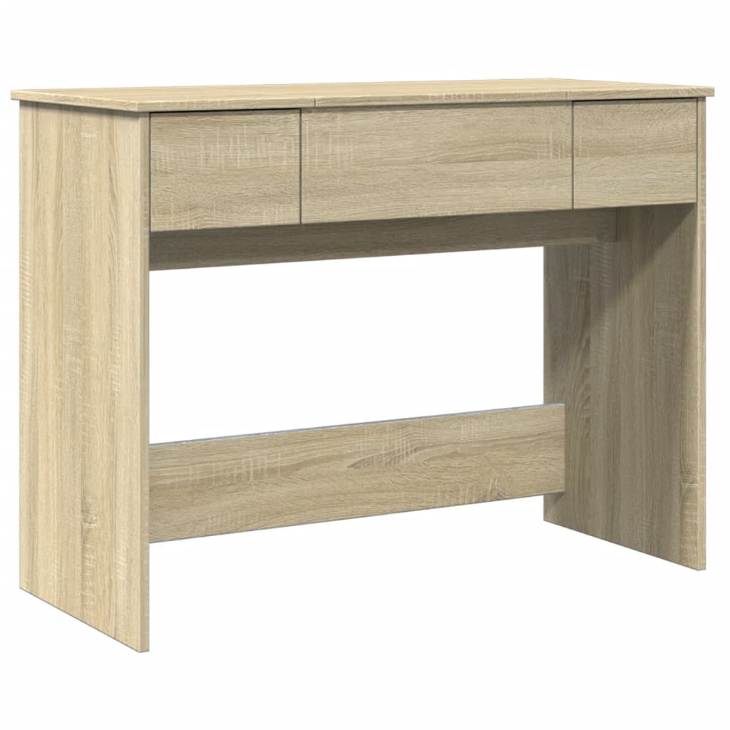 Kaptafel met spiegel 100x45x76 cm sonoma eikenkleurig is nu te koop bij PeponiXL, paradijselijk wonen!