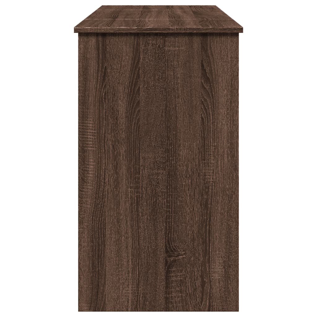 Kaptafel met spiegel 100x45x76 cm bruin eikenkleurig is nu te koop bij PeponiXL, paradijselijk wonen!