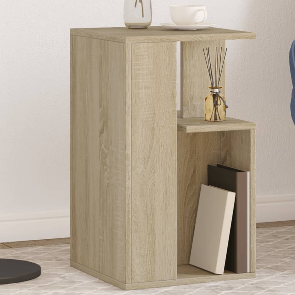 Bijzettafel 35x35x60 cm bewerkt hout sonoma eikenkleurig is nu te koop bij PeponiXL, paradijselijk wonen!