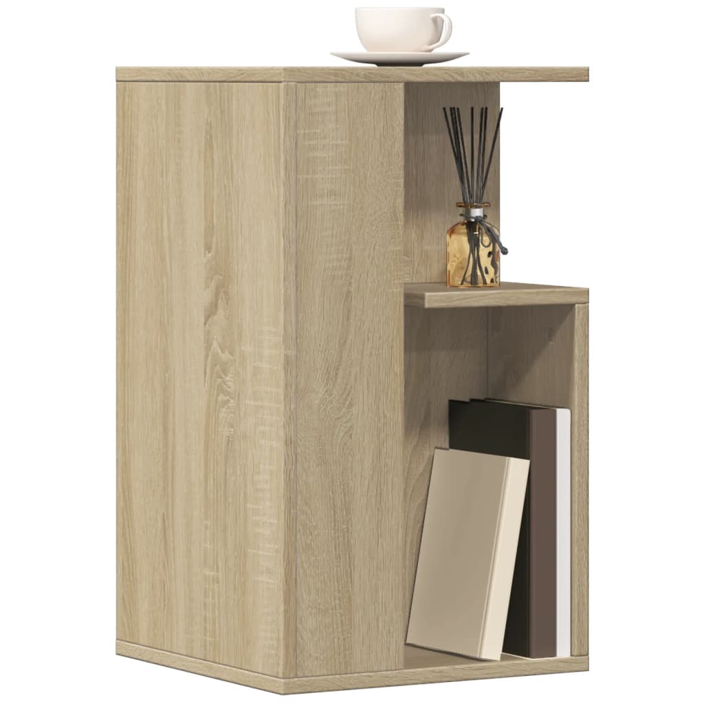 Bijzettafel 35x35x60 cm bewerkt hout sonoma eikenkleurig is nu te koop bij PeponiXL, paradijselijk wonen!