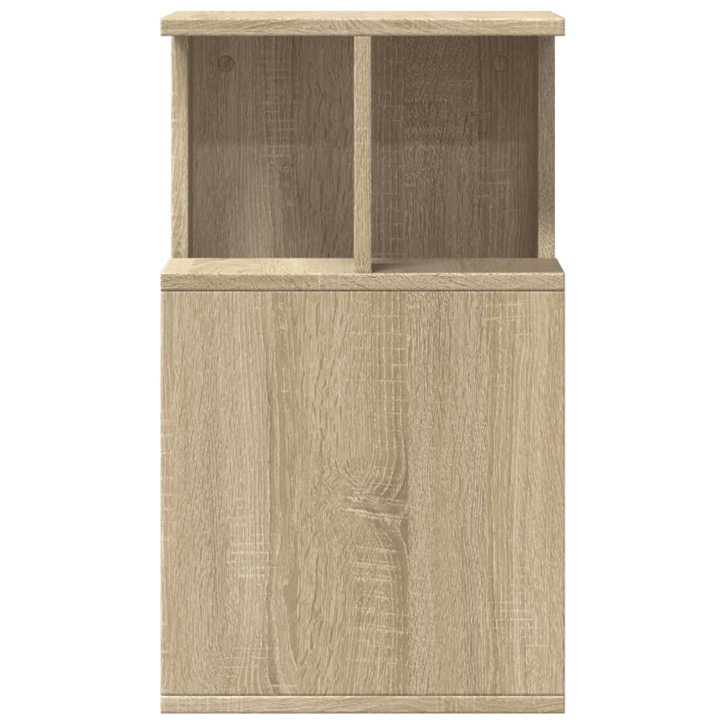 Bijzettafel 35x35x60 cm bewerkt hout sonoma eikenkleurig is nu te koop bij PeponiXL, paradijselijk wonen!