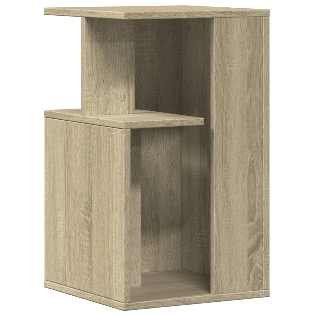 Bijzettafel 35x35x60 cm bewerkt hout sonoma eikenkleurig is nu te koop bij PeponiXL, paradijselijk wonen!