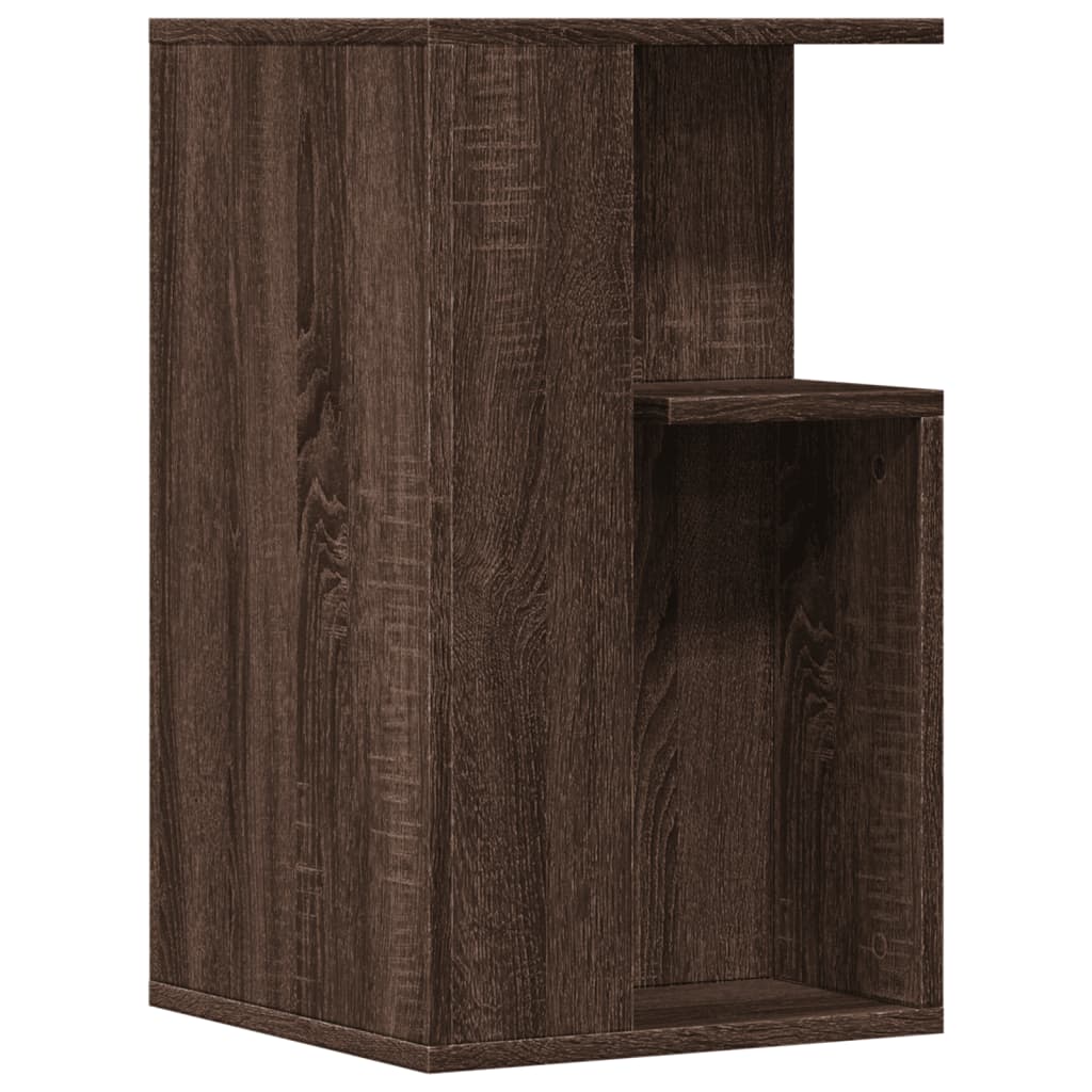 Bijzettafel 35x35x60 cm bewerkt hout bruin eikenkleurig is nu te koop bij PeponiXL, paradijselijk wonen!