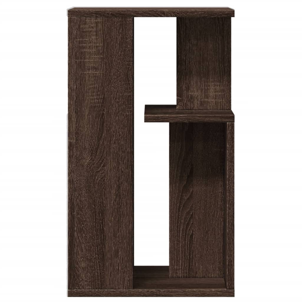 Bijzettafel 35x35x60 cm bewerkt hout bruin eikenkleurig is nu te koop bij PeponiXL, paradijselijk wonen!