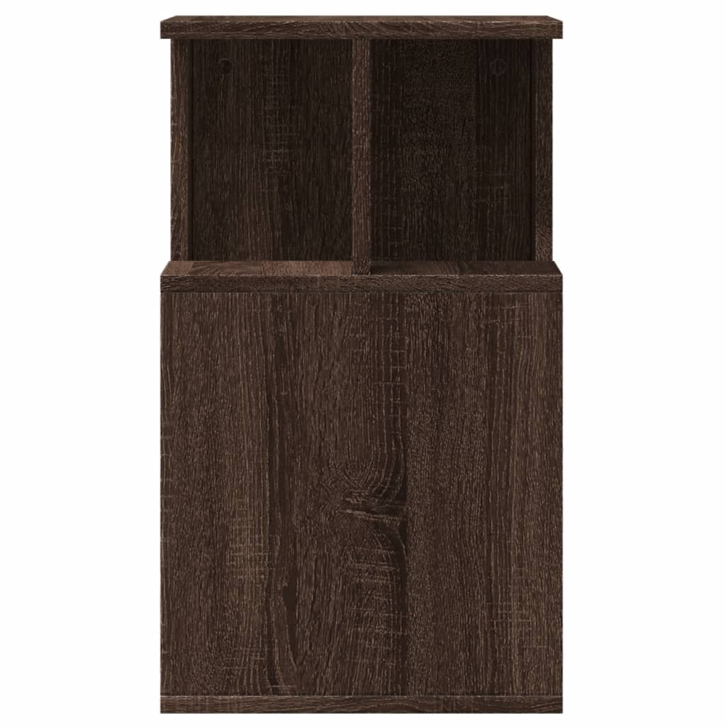 Bijzettafel 35x35x60 cm bewerkt hout bruin eikenkleurig is nu te koop bij PeponiXL, paradijselijk wonen!