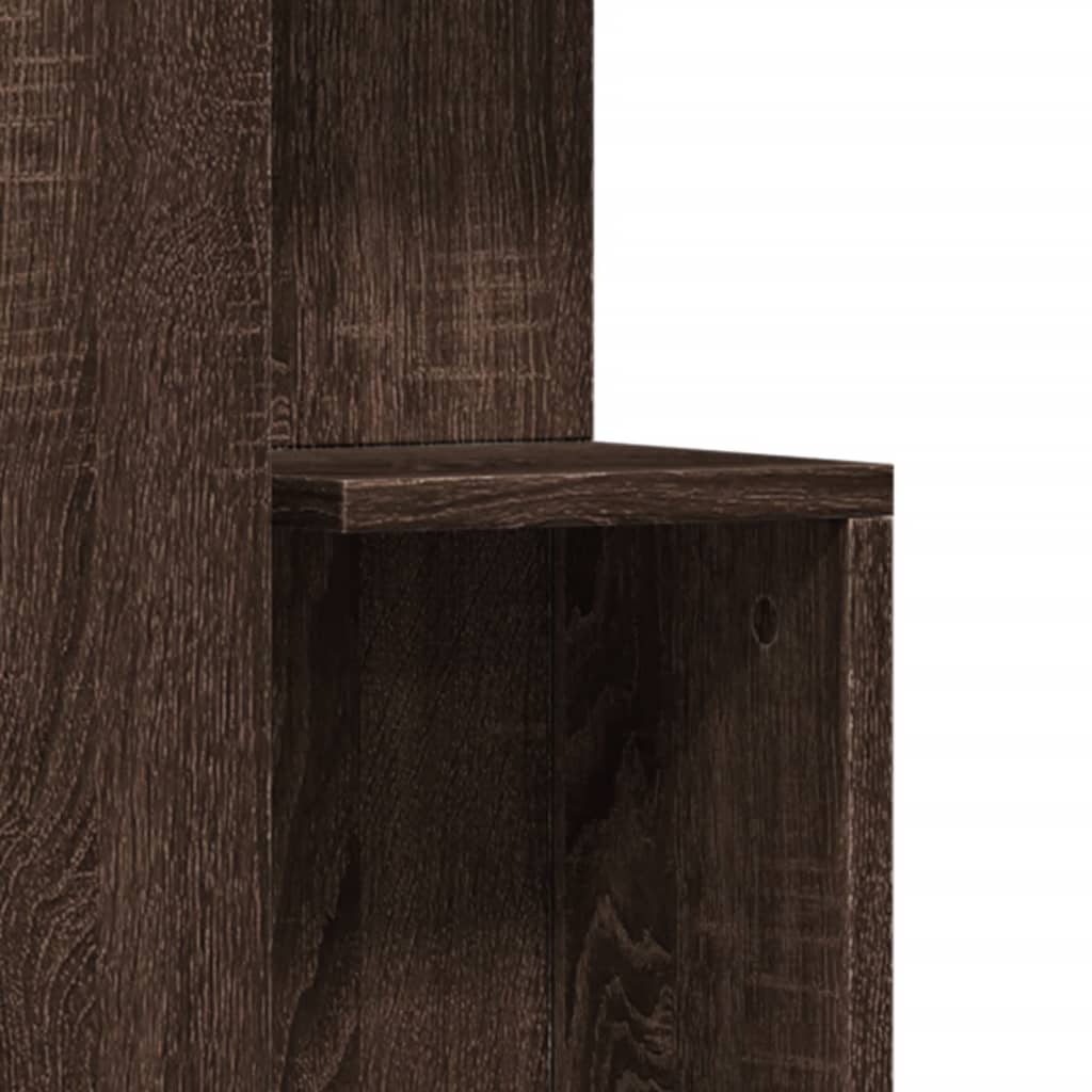 Bijzettafel 35x35x60 cm bewerkt hout bruin eikenkleurig is nu te koop bij PeponiXL, paradijselijk wonen!