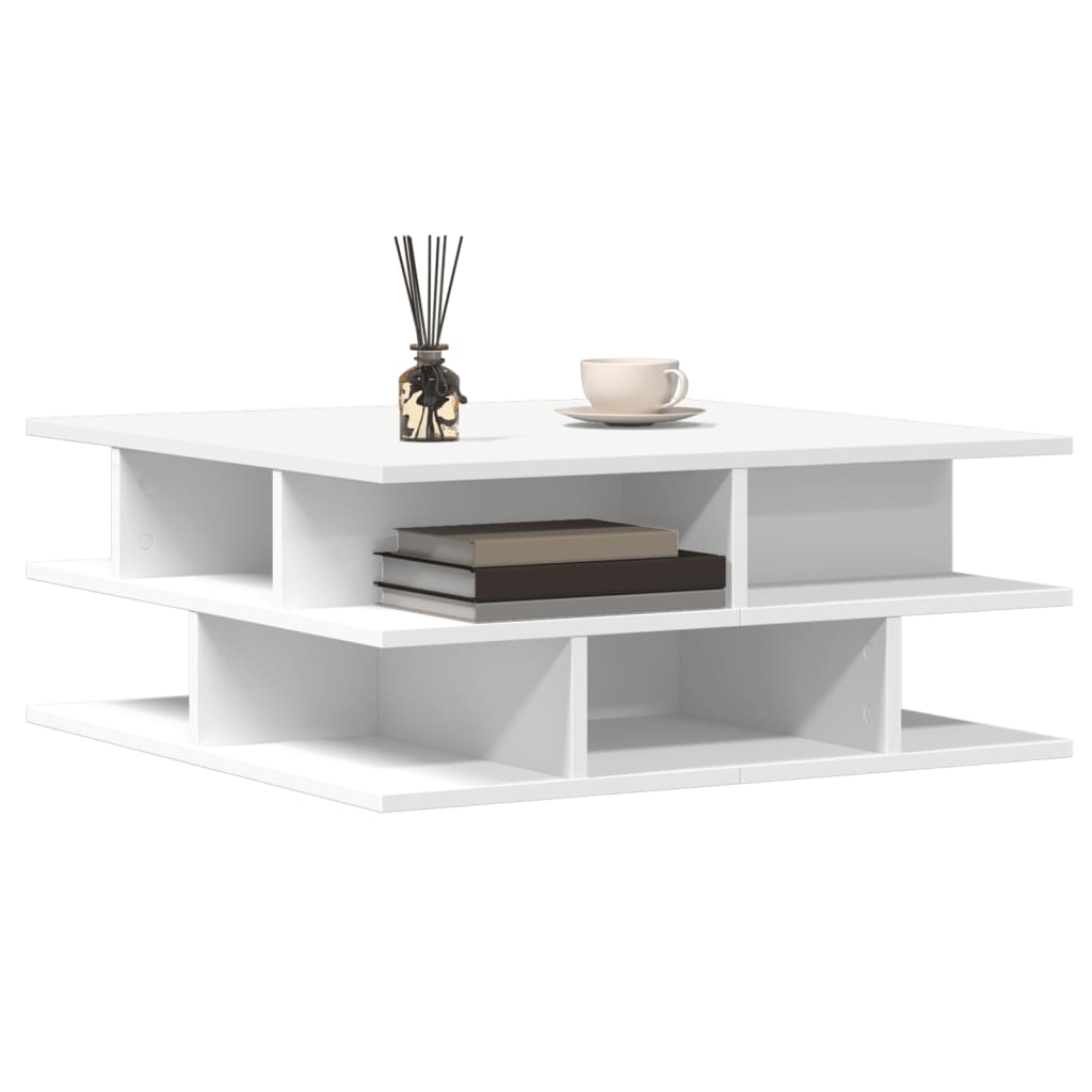 Salontafel 70x70x29 cm bewerkt hout wit is nu te koop bij PeponiXL, paradijselijk wonen!