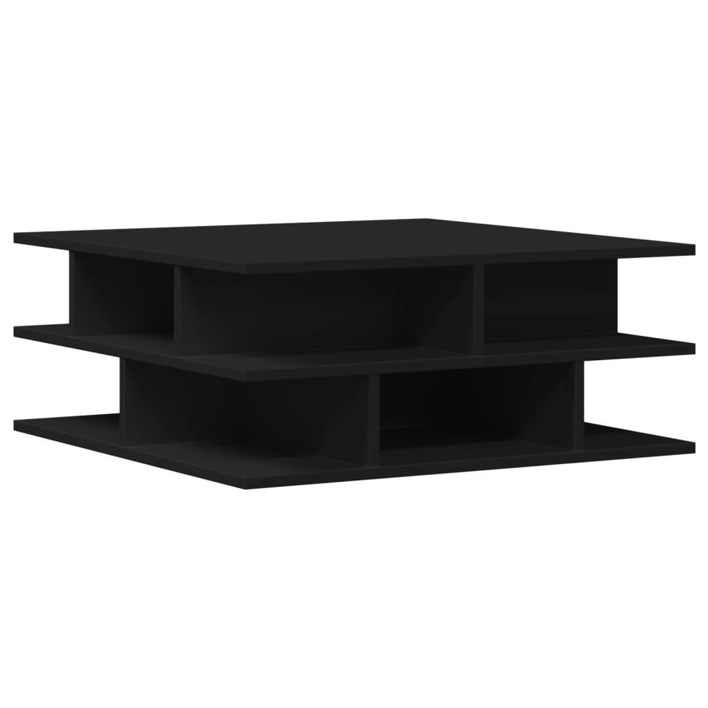 Salontafel 70x70x29 cm bewerkt hout zwart is nu te koop bij PeponiXL, paradijselijk wonen!