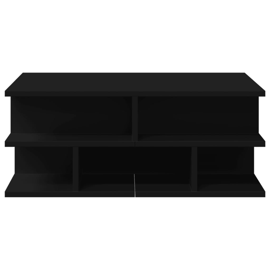 Salontafel 70x70x29 cm bewerkt hout zwart is nu te koop bij PeponiXL, paradijselijk wonen!