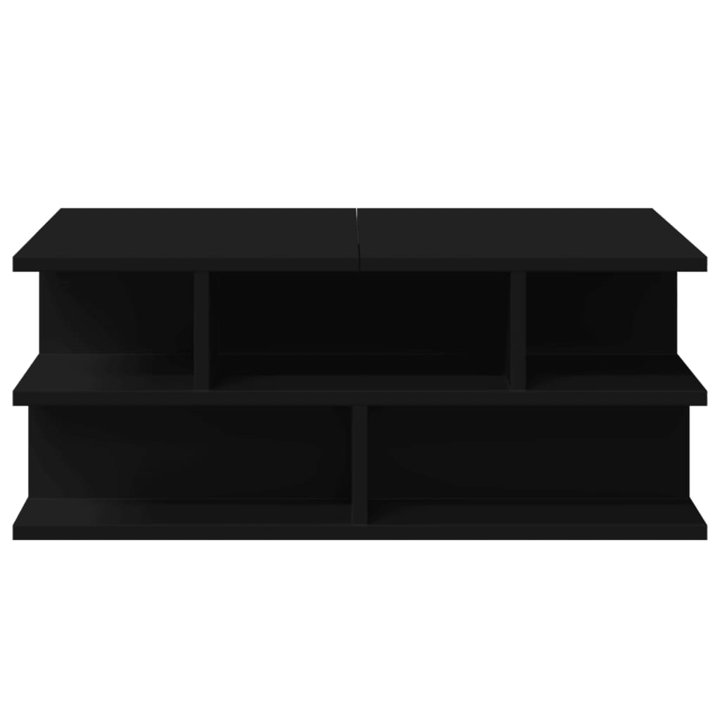 Salontafel 70x70x29 cm bewerkt hout zwart is nu te koop bij PeponiXL, paradijselijk wonen!