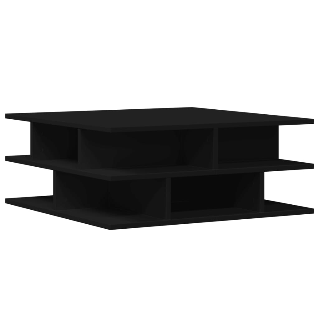 Salontafel 70x70x29 cm bewerkt hout zwart is nu te koop bij PeponiXL, paradijselijk wonen!