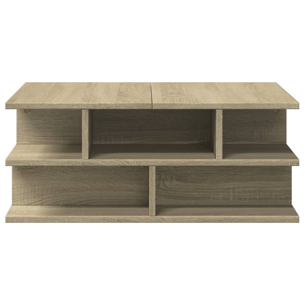 Salontafel 70x70x29 cm bewerkt hout sonoma eikenkleurig is nu te koop bij PeponiXL, paradijselijk wonen!