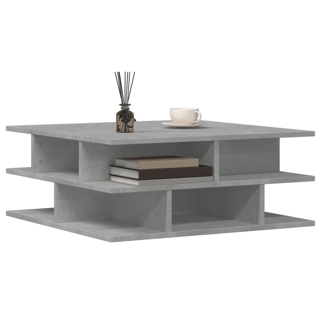 Salontafel 70x70x29 cm bewerkt hout betongrijs is nu te koop bij PeponiXL, paradijselijk wonen!