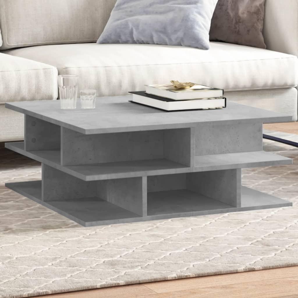 Salontafel 70x70x29 cm bewerkt hout betongrijs is nu te koop bij PeponiXL, paradijselijk wonen!
