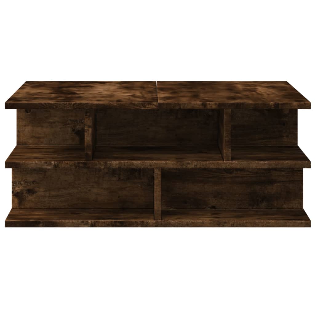 Salontafel 70x70x29 cm bewerkt hout gerookt eikenkleurig is nu te koop bij PeponiXL, paradijselijk wonen!