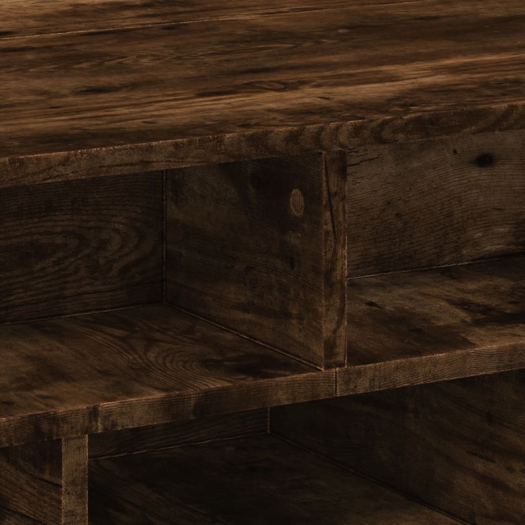 Salontafel 70x70x29 cm bewerkt hout gerookt eikenkleurig is nu te koop bij PeponiXL, paradijselijk wonen!