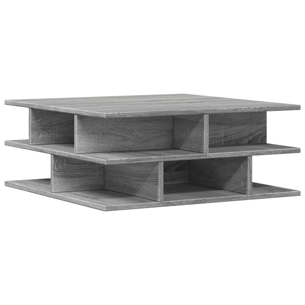 Salontafel 70x70x29 cm bewerkt hout grijs sonoma is nu te koop bij PeponiXL, paradijselijk wonen!