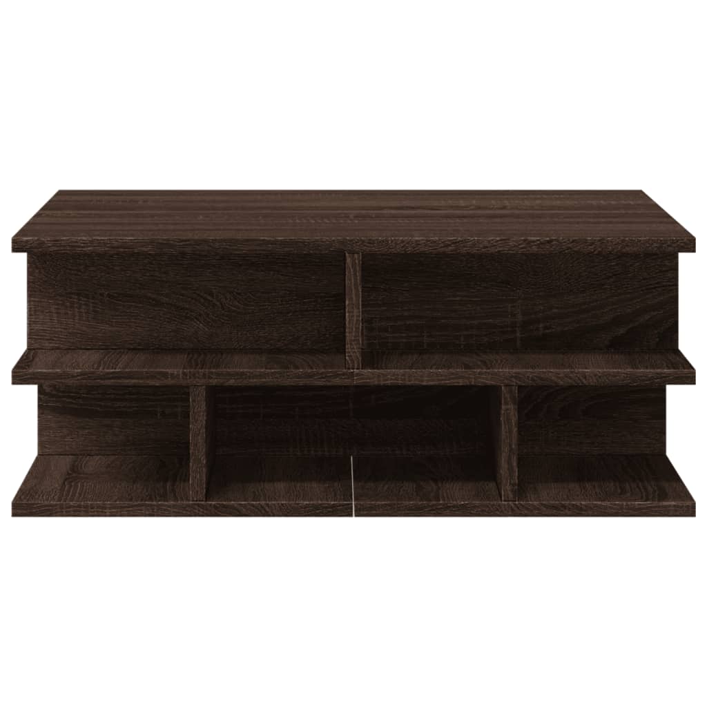 Salontafel 70x70x29 cm bewerkt hout bruin eikenkleur is nu te koop bij PeponiXL, paradijselijk wonen!