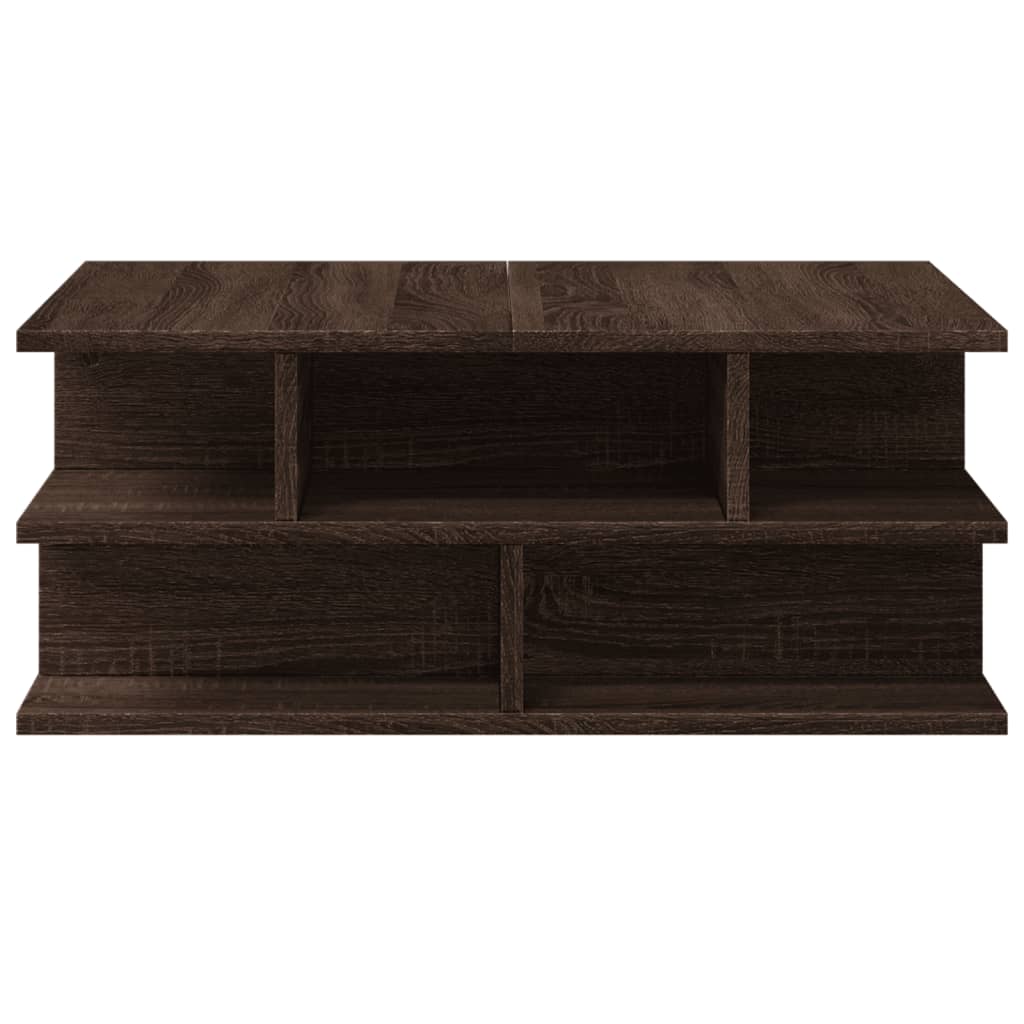 Salontafel 70x70x29 cm bewerkt hout bruin eikenkleur is nu te koop bij PeponiXL, paradijselijk wonen!