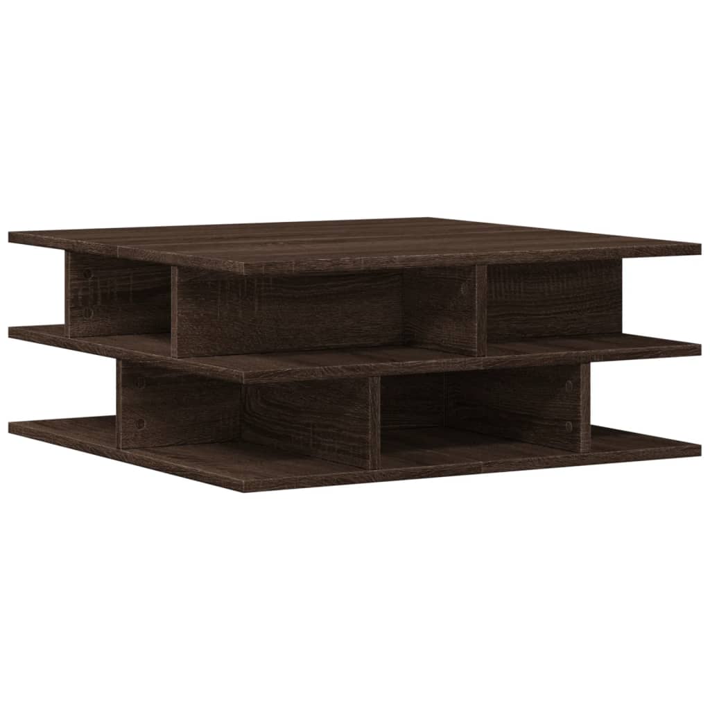 Salontafel 70x70x29 cm bewerkt hout bruin eikenkleur is nu te koop bij PeponiXL, paradijselijk wonen!