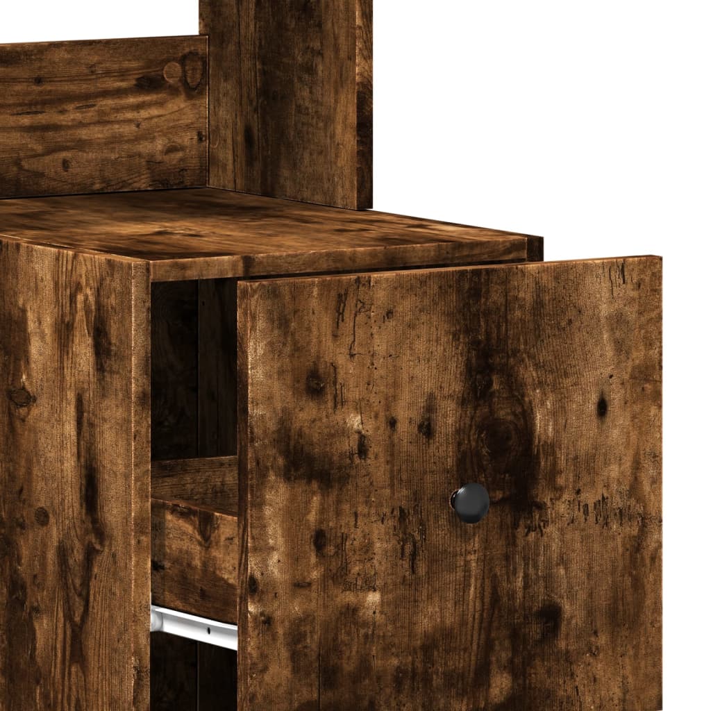 Keukenkast 35x50x180 cm bewerkt hout gerookt eikenkleurig is nu te koop bij PeponiXL, paradijselijk wonen!