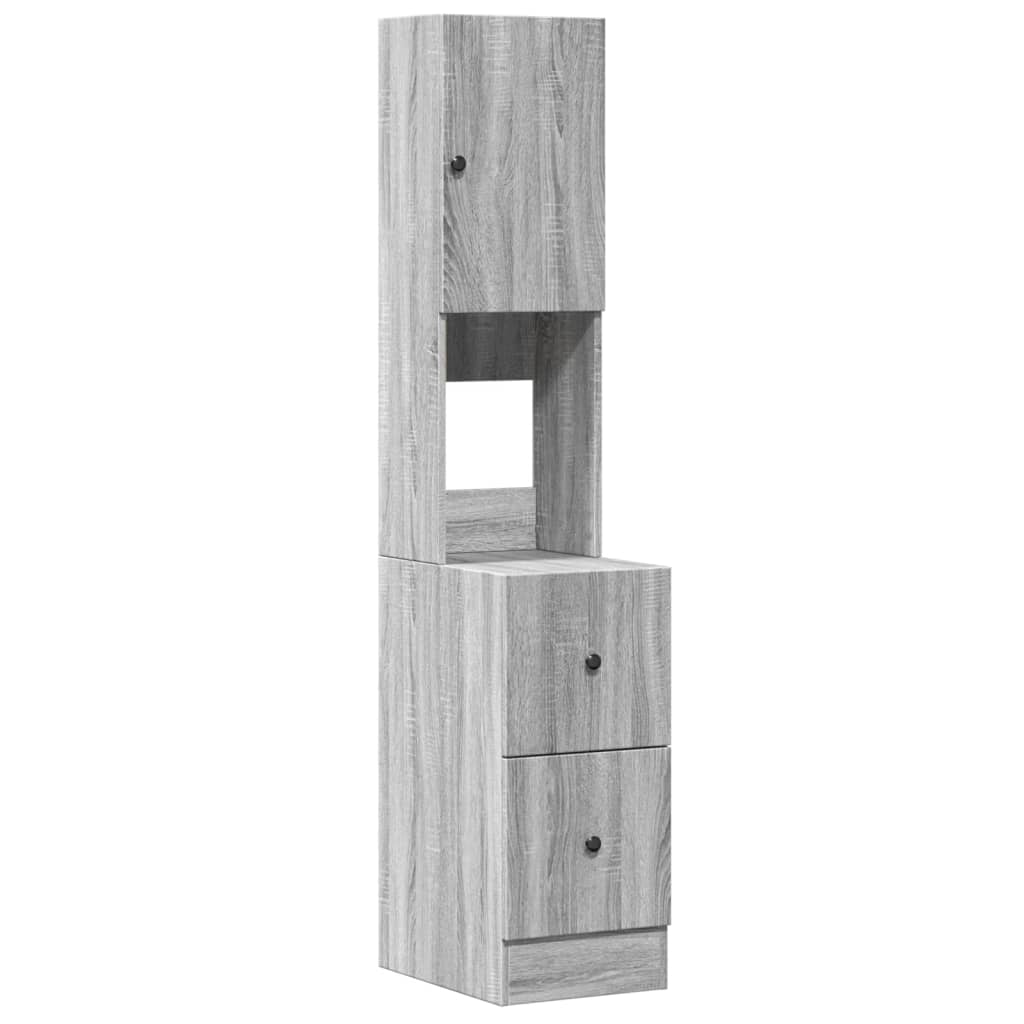 Keukenkast 35x50x180 cm bewerkt hout grijs sonoma eiken is nu te koop bij PeponiXL, paradijselijk wonen!