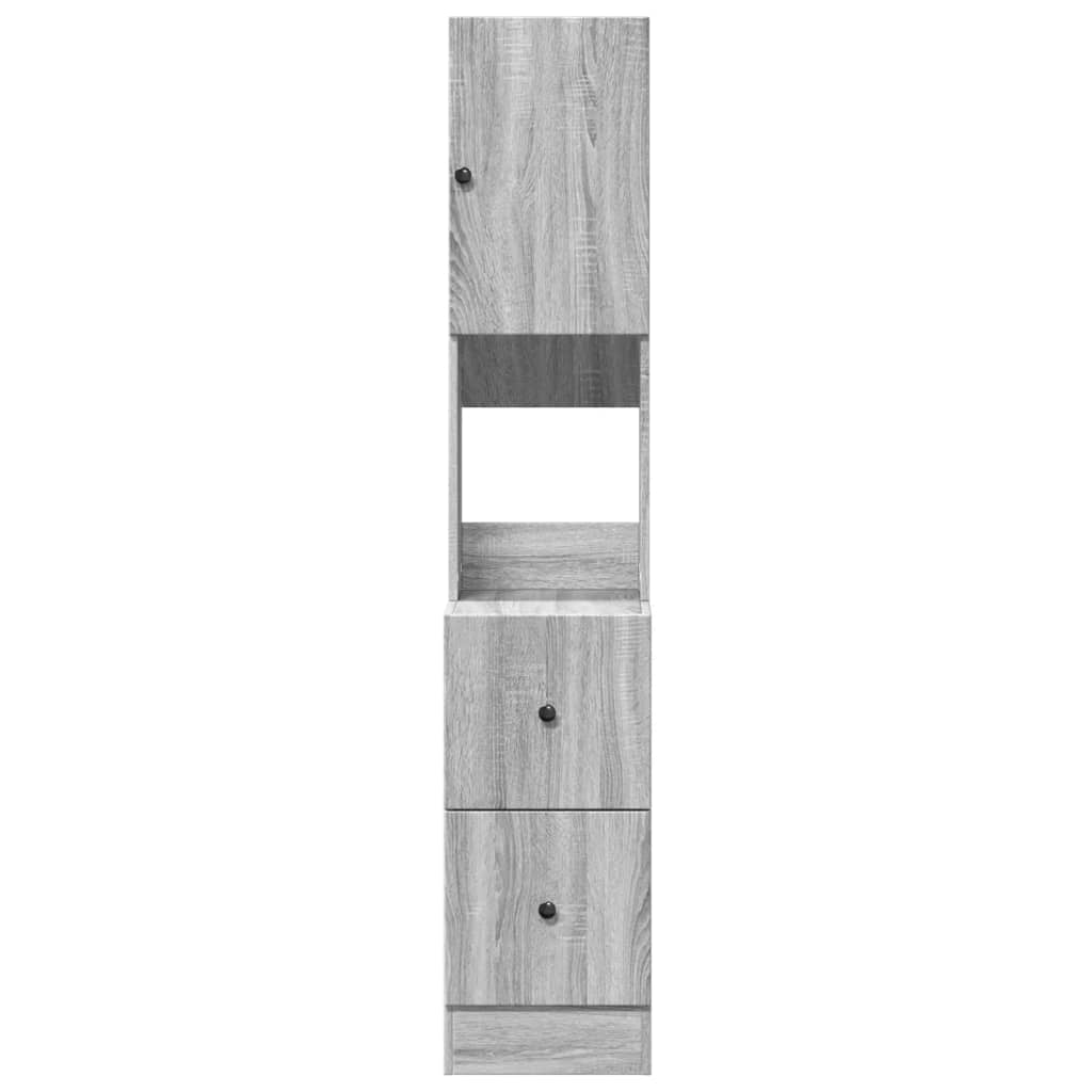 Keukenkast 35x50x180 cm bewerkt hout grijs sonoma eiken is nu te koop bij PeponiXL, paradijselijk wonen!