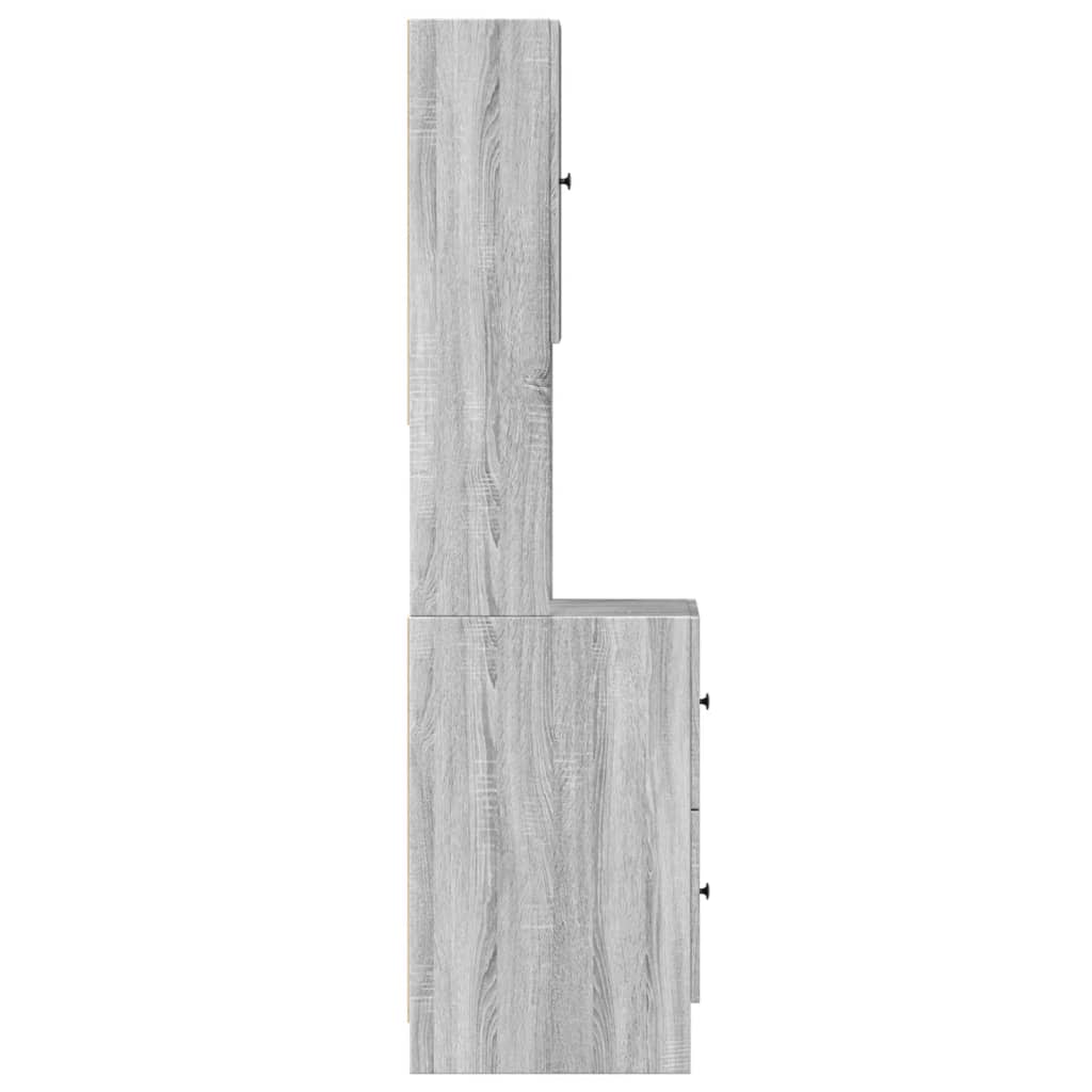 Keukenkast 35x50x180 cm bewerkt hout grijs sonoma eiken is nu te koop bij PeponiXL, paradijselijk wonen!