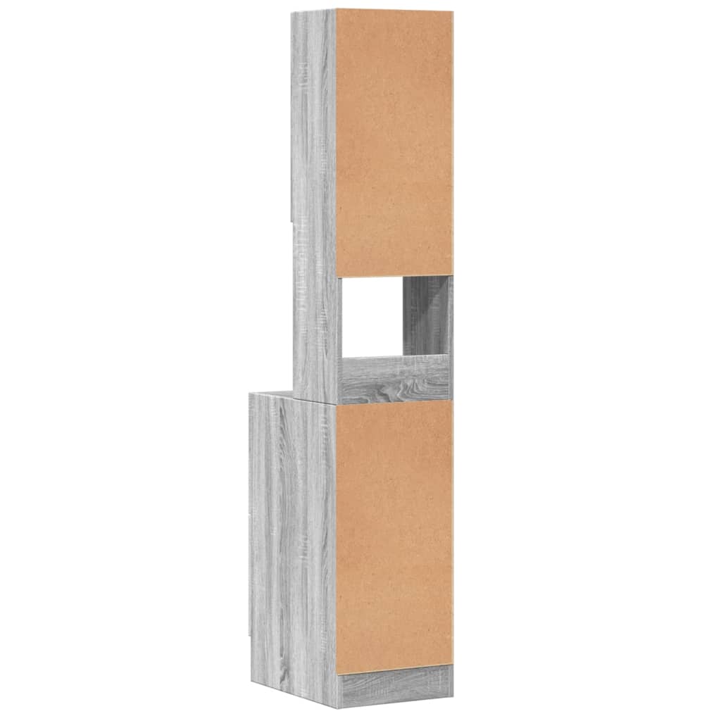 Keukenkast 35x50x180 cm bewerkt hout grijs sonoma eiken is nu te koop bij PeponiXL, paradijselijk wonen!