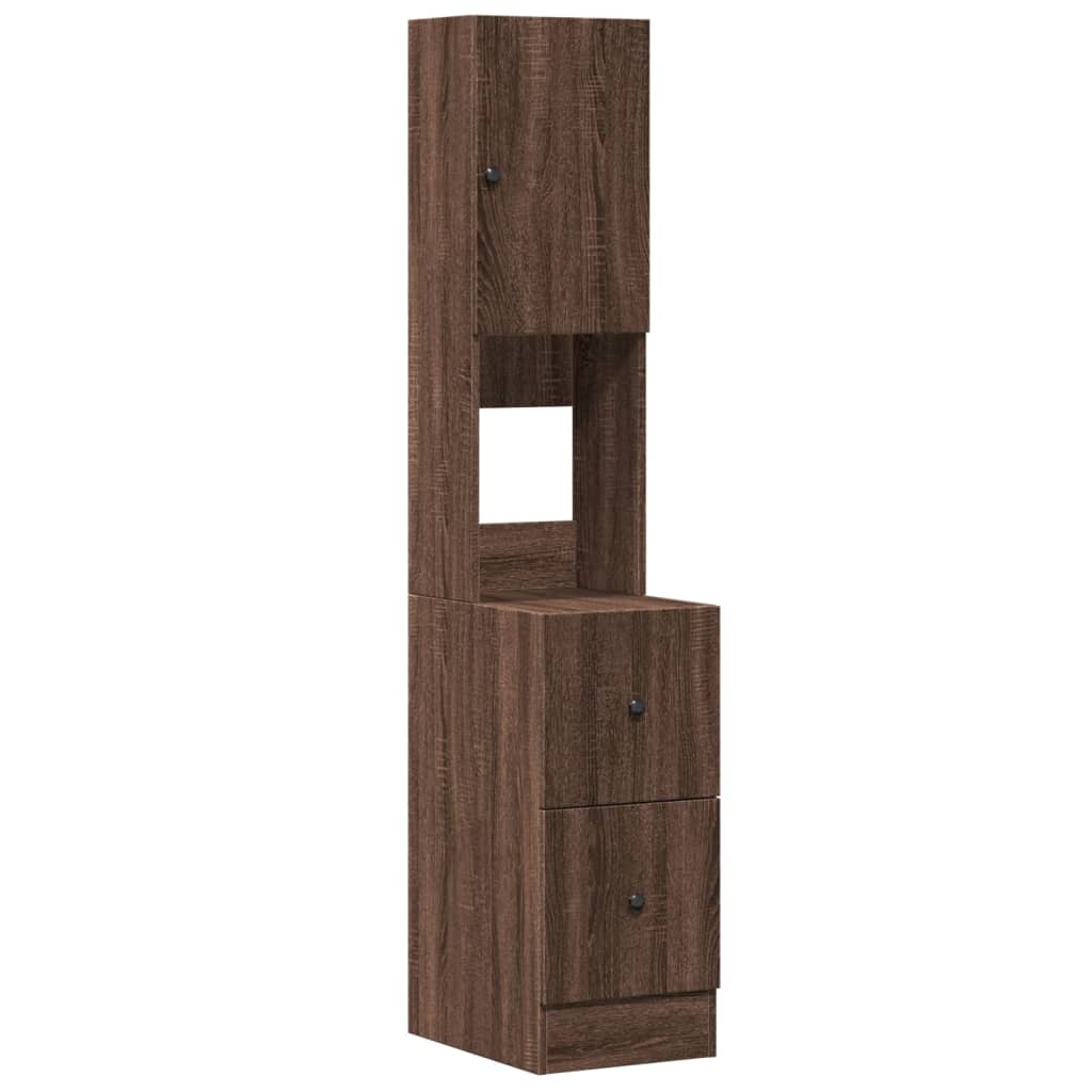 Keukenkast 35x50x180 cm bewerkt hout bruin eikenkleurig is nu te koop bij PeponiXL, paradijselijk wonen!